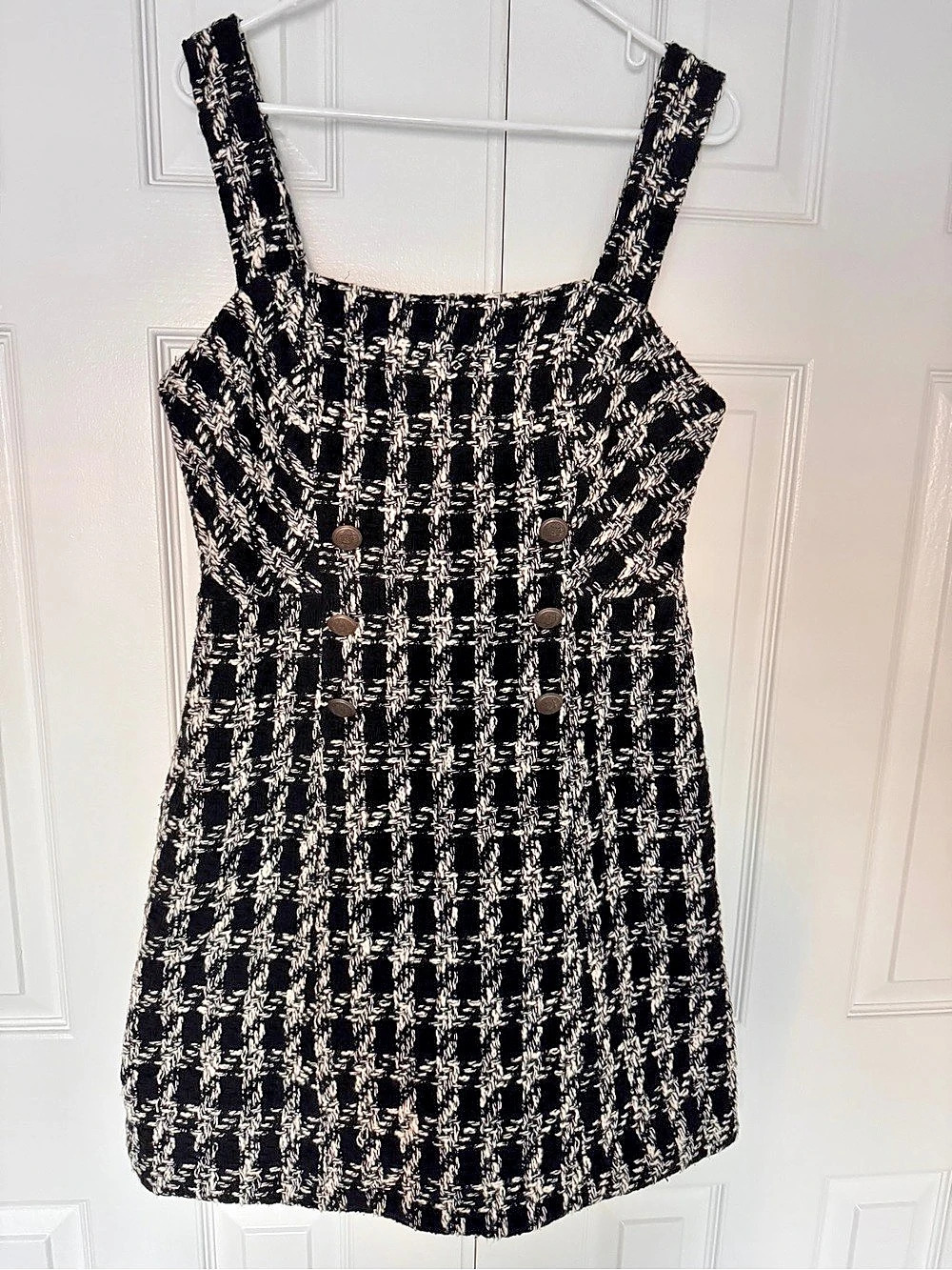 MAEVE by ANTHROPOLOGIE Tweed Button-Front Mini Dress